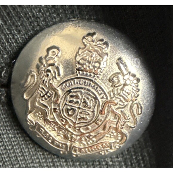 Lauren Ralph Lauren Womens Blazer Petites Size 10P Black Silver Buttons Academia - Picture 2 of 8